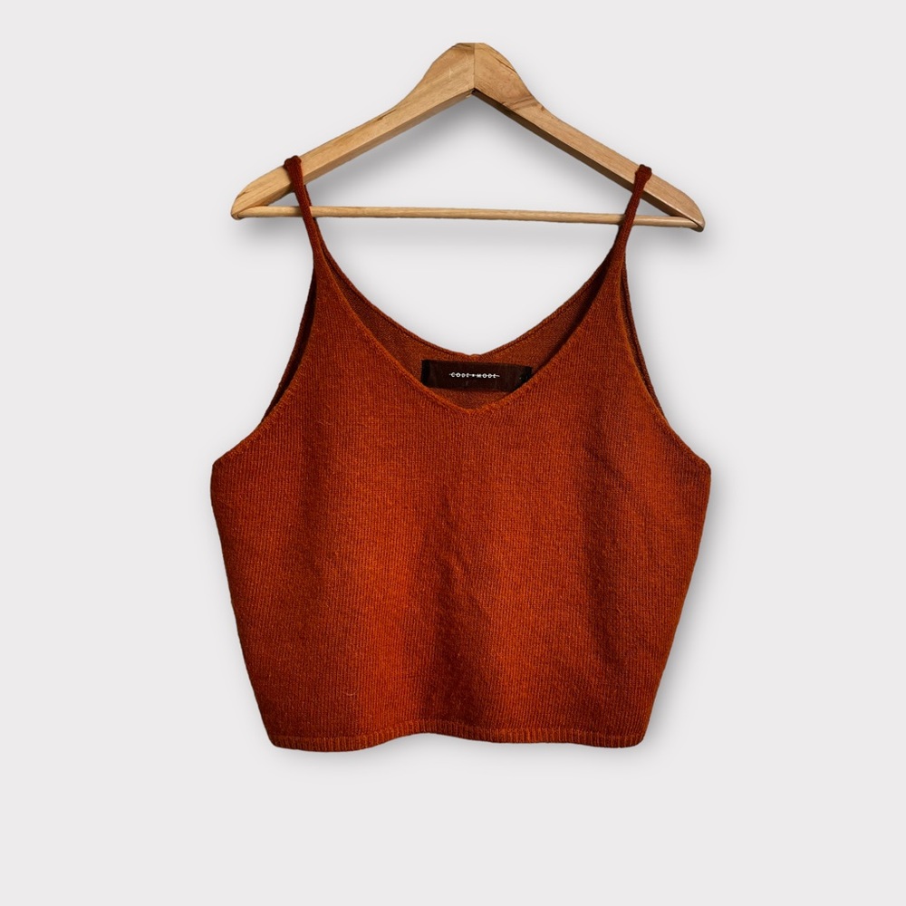 Code x Mode Burnt Orange Angora Stretch Crop Cami Tank